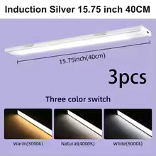 Motion Sensor Cabinet Lights Dimmable LED Night Light Wireless USB Rechargeable Led Tube Light for Wardrobe 3Colors Night Lamp