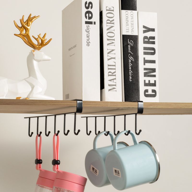 1Pc Black Kitchen Hanger Hook With No Marks