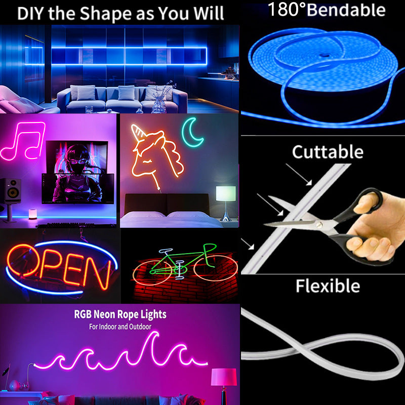WiFi RGB Neon LED Strip with Alexa & Tuya
