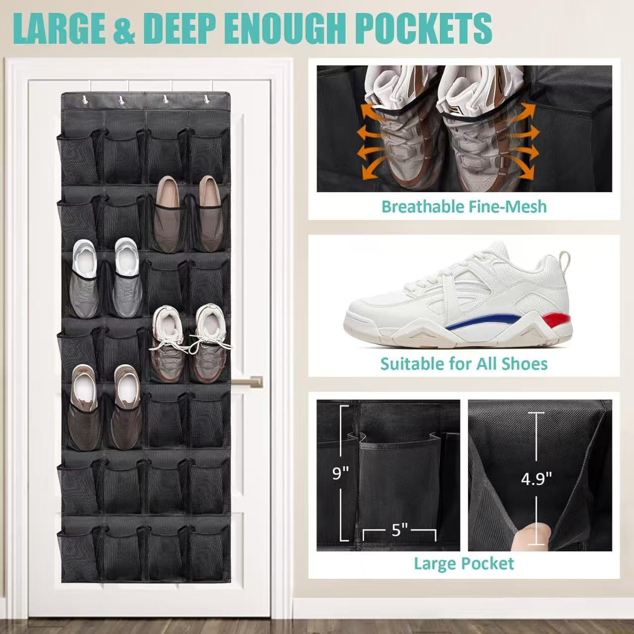 Over-the-Door Hanging Shoe Organizer