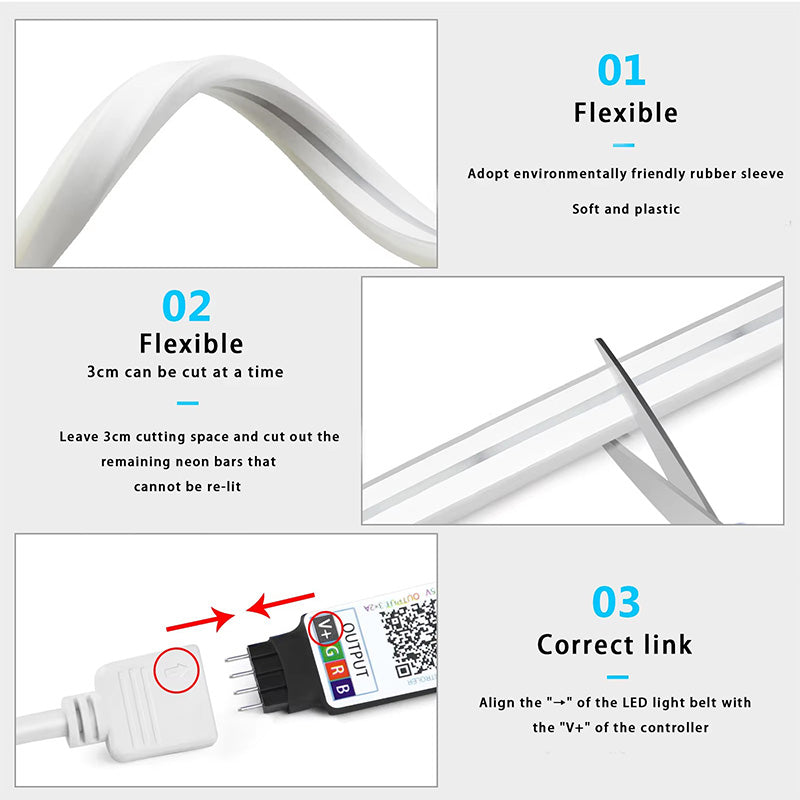 WiFi RGB Neon LED Strip with Alexa & Tuya