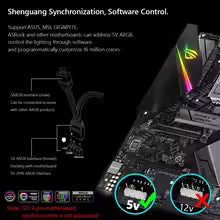 Aluminum Alloy ARGB LED Strip Magnetic Computer Light Bar 5V/3PIN Small 4Pin Motherboard PC Case Light Strip ﻿Atmosphere Decor