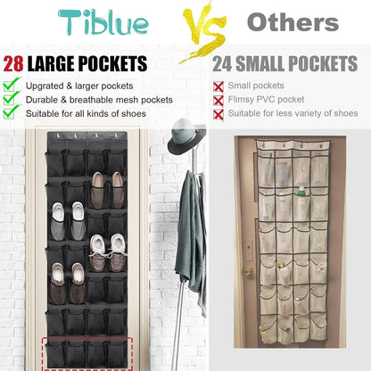 24 Large Mesh Pockets Hanging Shoe Rack