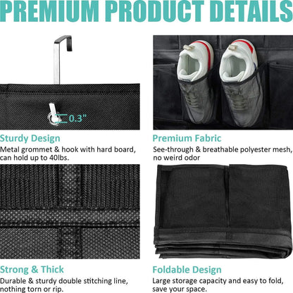 24 Large Mesh Pockets Hanging Shoe Rack